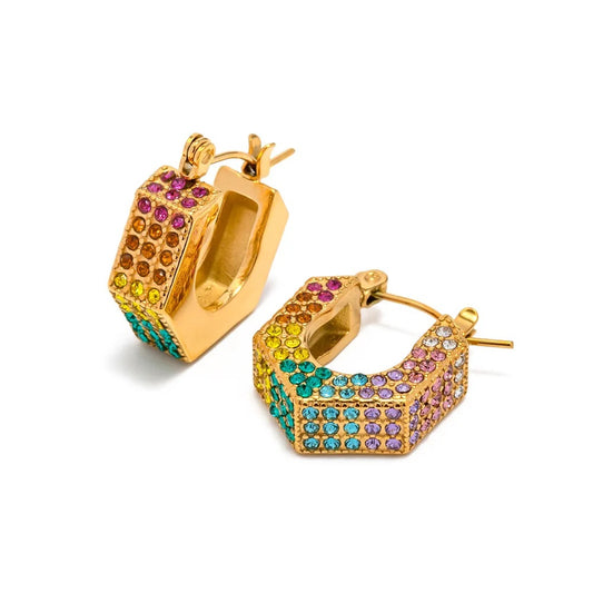 Coloured Rhinestone Earrings