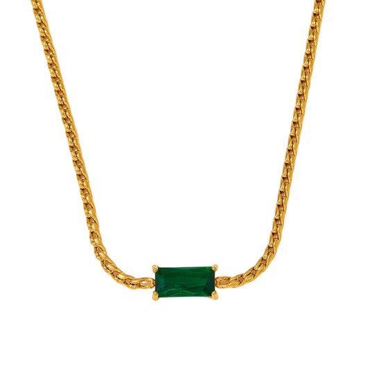 Ember Green Stone Necklace