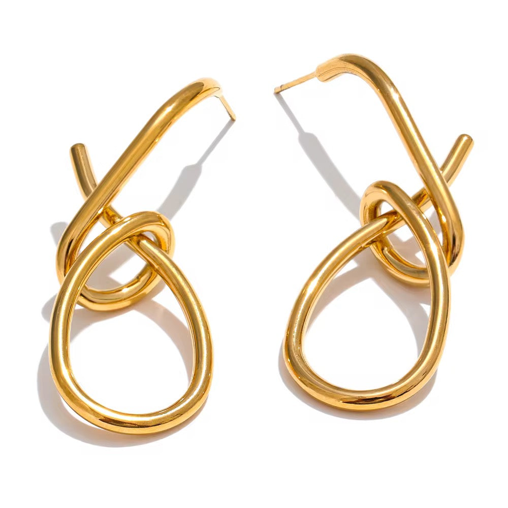Infinity Knot Earrings Gold