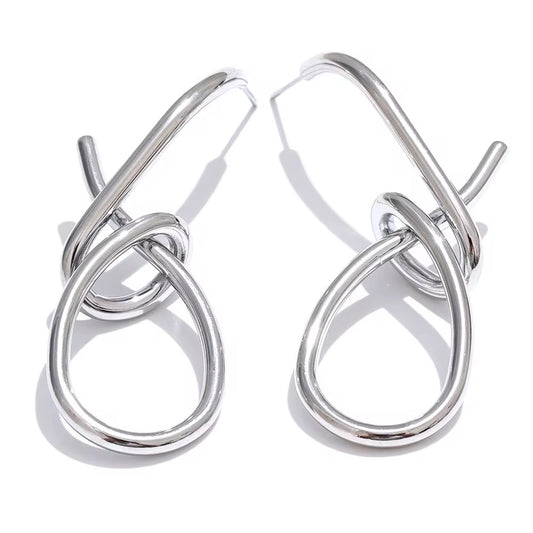 Infinity Knot Earrings Silver