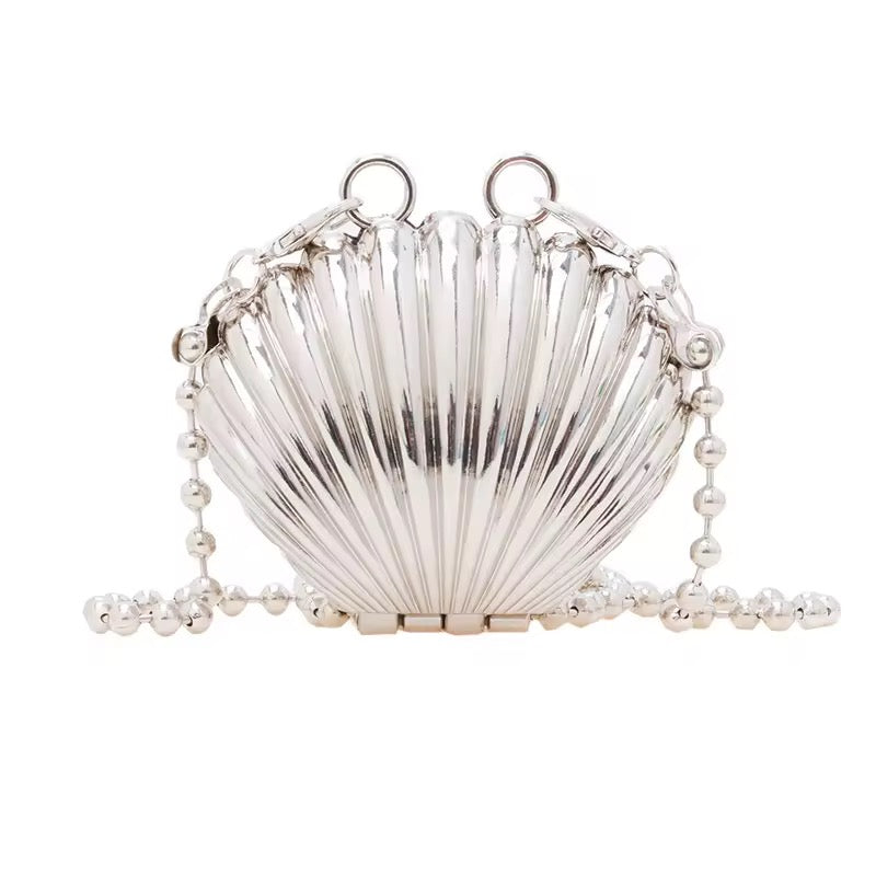 Luna Shell Clutch (Silver)